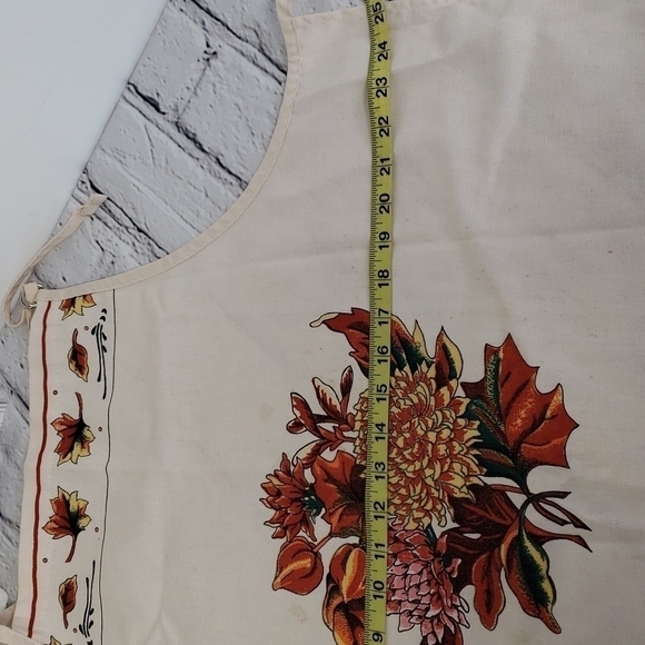VINTAGE Easy Care Fall Thanksgiving Apron Full Coverage Used Look Like A Cook! - Picture 9 of 9